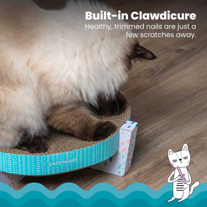 Catstages Scratch, Snuggle & Rest â€“ 2â€‘inâ€‘1 Indoor Cat Scratcher & Elevated Cat Lounger, Catnip Included - Image 3